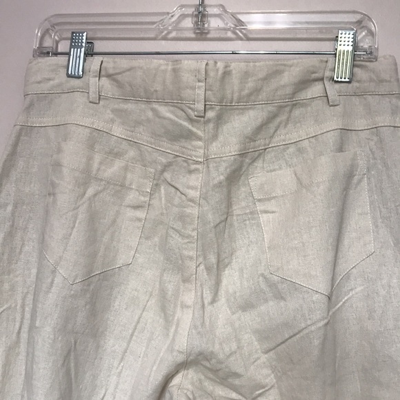 Charlie Paige tan linen blend capris pants size Medium - Picture 5 of 10